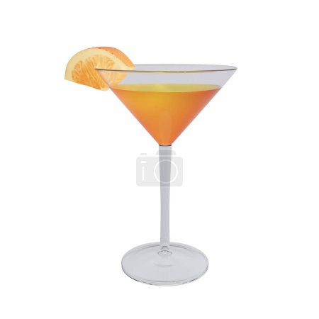 Photo for Monkey Gland cocktail on white background. 3d rendering - Royalty Free Image