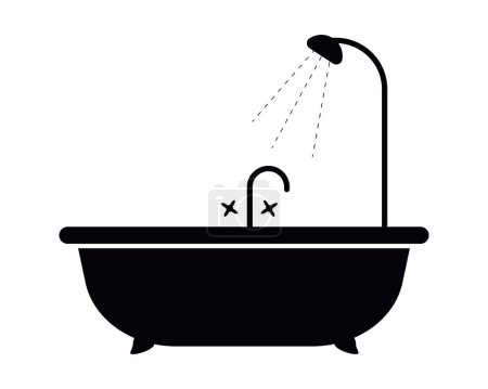 Ilustración de Icono de baño silueta. Imagen aislada sobre fondo blanco. Vector - Imagen libre de derechos