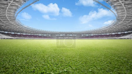 Téléchargez les photos : Herbe à l'intérieur du stade de football - en image libre de droit