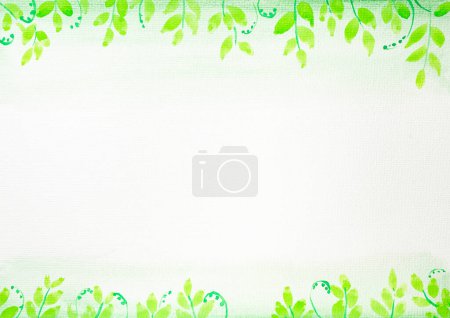 Téléchargez les photos : Motif sans couture de plantes vertes sur une toile blanche. Aquarelle fond - en image libre de droit