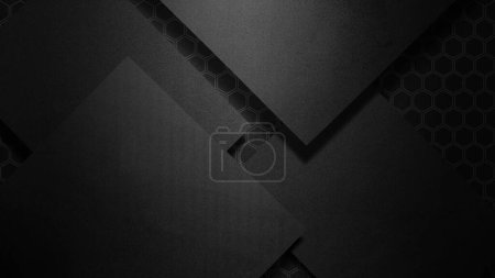Photo for Closeup view of the black geometric hexagon for texture background - Royalty Free Image