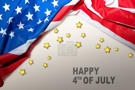 Photo for Closeup view of the American flag on a white background. 4th of July concept - Royalty Free Image