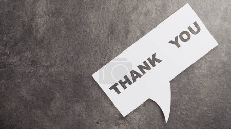 Photo for Thank You text on the paper on a black background. Thank you concept - Royalty Free Image