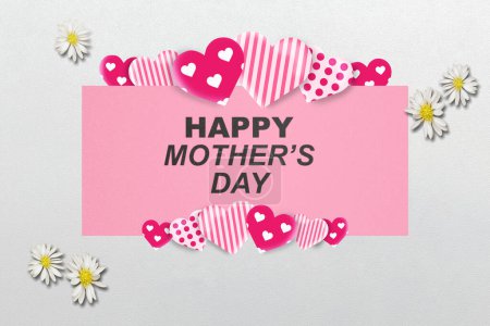 Téléchargez les photos : Carte de vœux avec texte de la fête des mères sur fond blanc. Concept de fête des mères - en image libre de droit