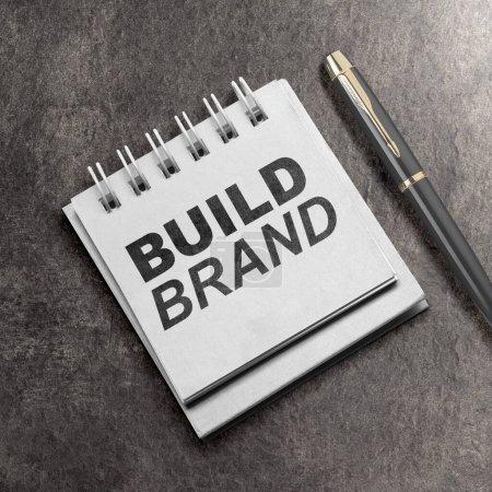 Foto de Reminder with build brand text. Build brand concept - Imagen libre de derechos