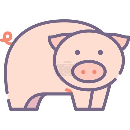 Téléchargez les illustrations : Cochon. icône web design simple - en licence libre de droit