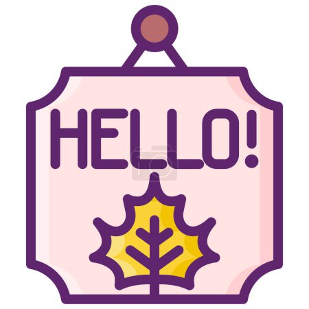Illustration for Hello autumn badge icon - Royalty Free Image