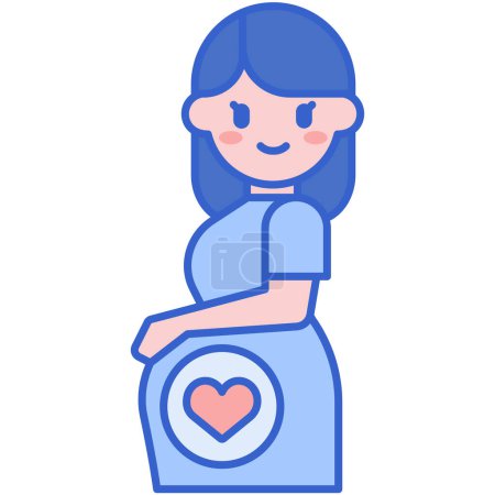 Illustration for Pregnant woman with heart icon - Royalty Free Image