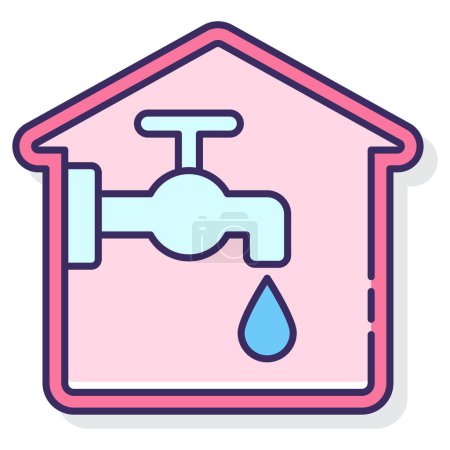 Illustration for Water Station icon on white background - Royalty Free Image