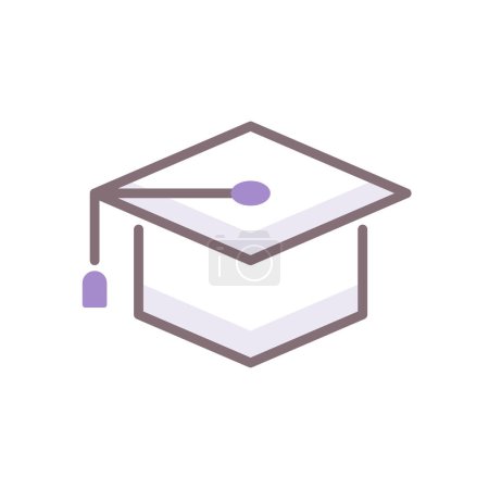 Téléchargez les illustrations : Chapeau de graduation icône vectoriel design - en licence libre de droit