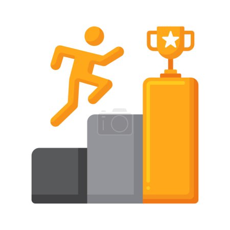 Illustration for Running winner vector icon - Royalty Free Image