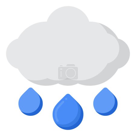 Téléchargez les illustrations : Icône nuage de pluie, illustration vectorielle - en licence libre de droit