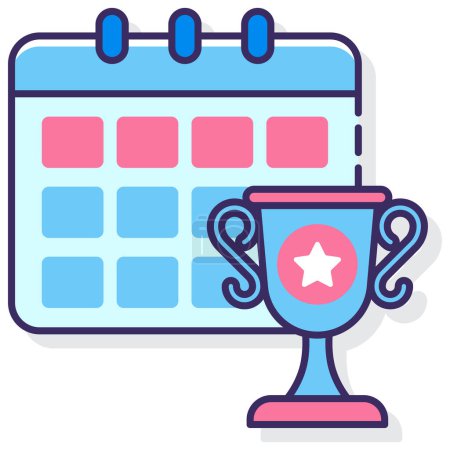 Illustration for Competitions Calendar web icon simple illustration - Royalty Free Image