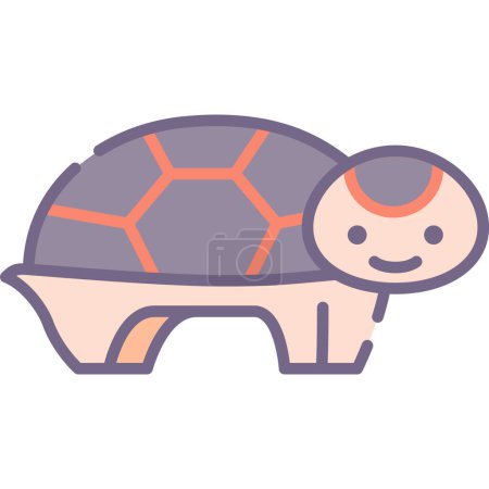 Téléchargez les illustrations : Icône vectorielle tortue sur fond blanc - en licence libre de droit