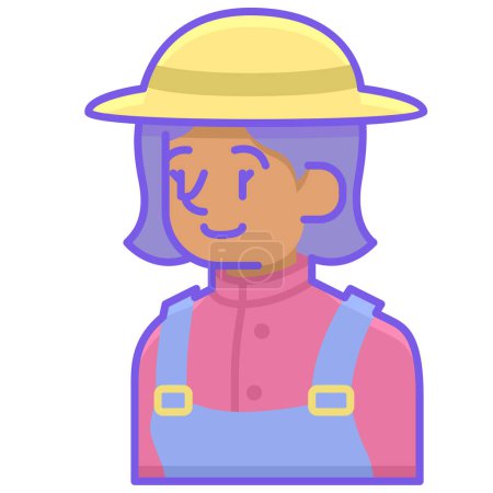 Illustration for Farmer woman avatar character - Royalty Free Image