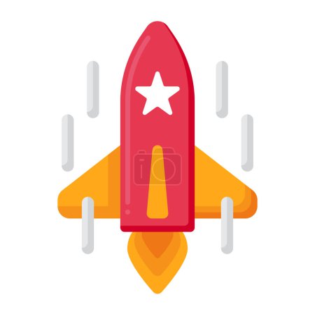 Foto de Icono de lanzamiento de cohetes de negocios en estilo plano - Imagen libre de derechos