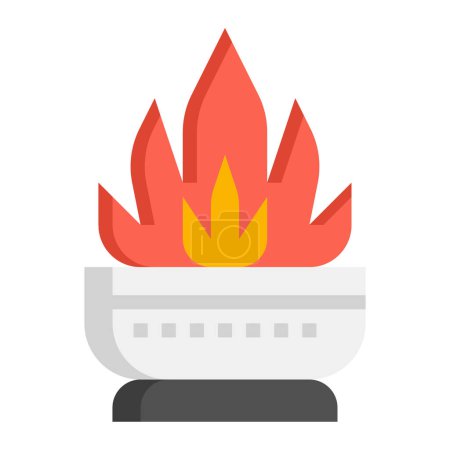 Illustration for Burning fireplace vector illustration. - Royalty Free Image