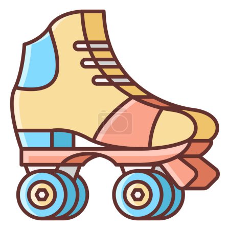 Téléchargez les illustrations : Des patins à roulettes. icône web illustration simple - en licence libre de droit