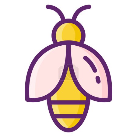 Téléchargez les illustrations : Icône d'abeille vecteur. signe vecteur d'abeille isolé sur blanc - en licence libre de droit