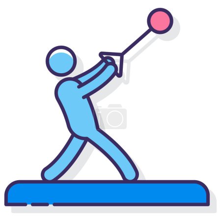Illustration for Hammer Throw icon vector illustration - Royalty Free Image