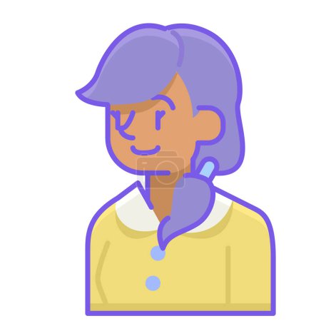 Illustration for Woman with purple hair avatar character - Royalty Free Image