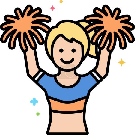 Illustration for Cheerleader icon vector illustration isolated on white background - Royalty Free Image