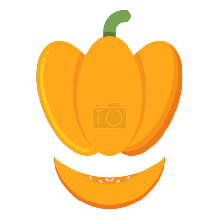 Illustration for Pumpkin cartoon icon isolated on white background - Royalty Free Image