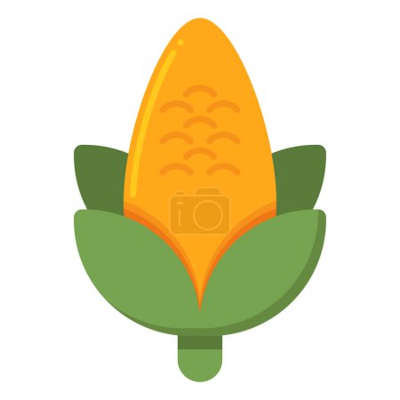 Illustration for Corn flat icon isolated on white background, vector, illustration - Royalty Free Image