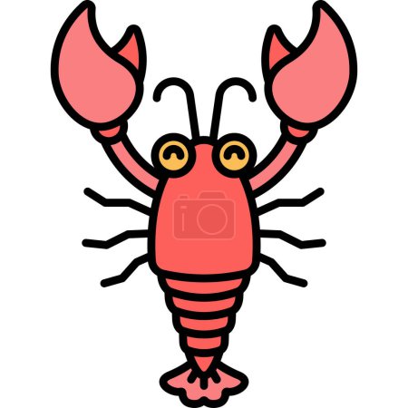 Téléchargez les illustrations : Illustration sommaire de l'icône du homard - en licence libre de droit