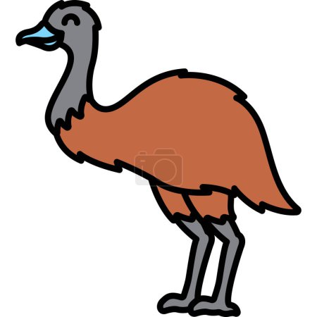Téléchargez les illustrations : Illustration vectorielle, icône Emu - en licence libre de droit