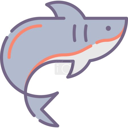 Ilustración de Tiburón. Icono web ilustración simple - Imagen libre de derechos