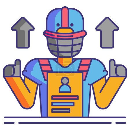 Illustration for American football player icon - Royalty Free Image