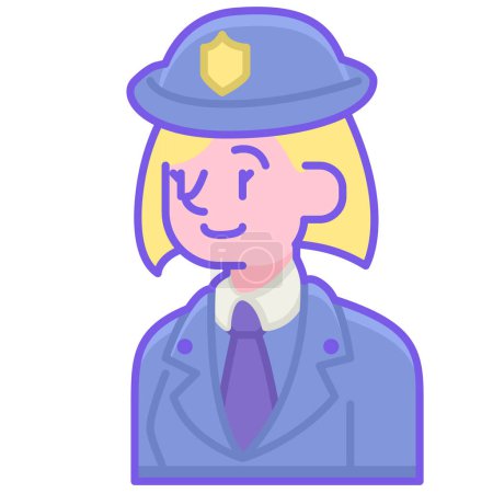 Téléchargez les illustrations : Icône policière féminine - en licence libre de droit