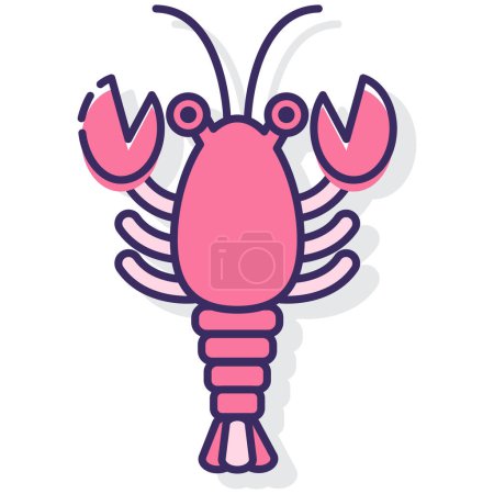 Téléchargez les photos : Icône de homard illustration simple - en image libre de droit