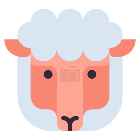 Téléchargez les illustrations : Moutons icône de style plat - en licence libre de droit