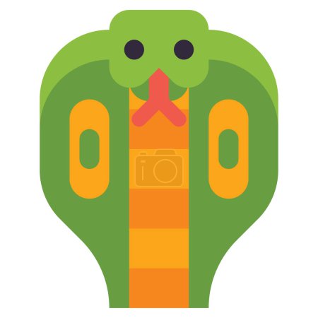 Illustration for Snake icon, flat style - Royalty Free Image