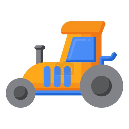Téléchargez les illustrations : Icône de tracteur, style dessin animé - en licence libre de droit