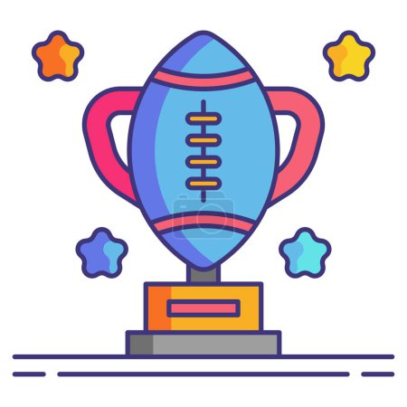 Ilustración de Trofeo taza de fútbol icono en el estilo del esquema - Imagen libre de derechos