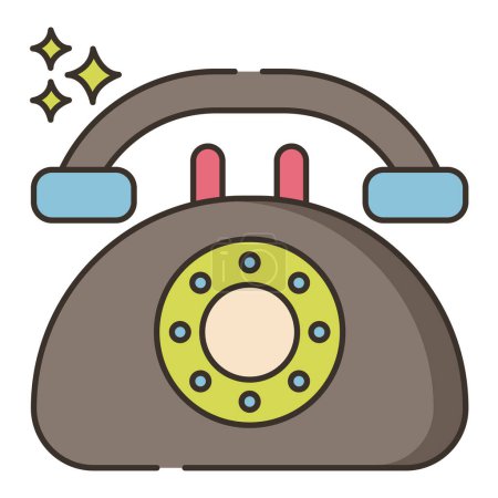 Illustration for Vector illustration of Rotary dial phone - Royalty Free Image