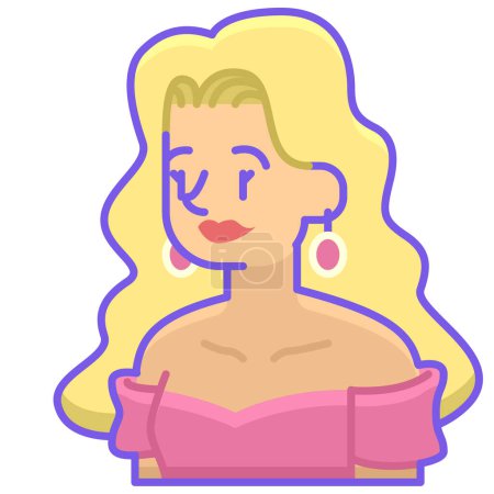 Illustration for Woman avatar cartoon vector illustration graphic design - Royalty Free Image