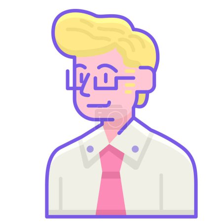 Illustration for Businessman icon in filled - outline style - Royalty Free Image