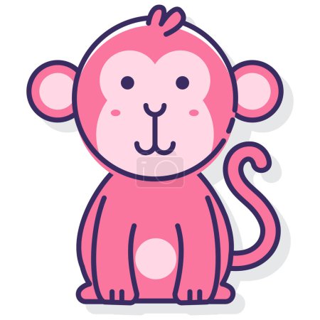 Illustration for Monkey vector icon illustration - Royalty Free Image