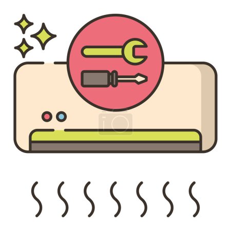 Illustration for AC Installation flat vector icon - Royalty Free Image