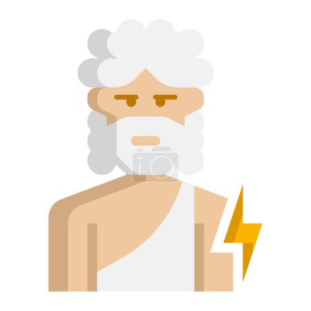 Illustration for Isolated man with Zeus icon - Royalty Free Image