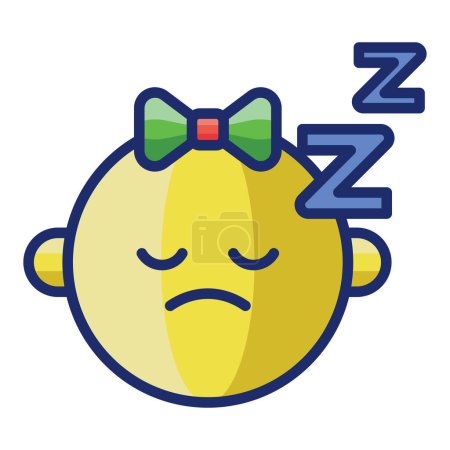 Illustration for Sleeping baby icon in filled - outline style - Royalty Free Image
