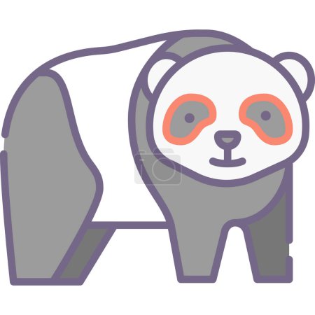 Ilustración de Lindo oso panda icono sobre fondo blanco - Imagen libre de derechos