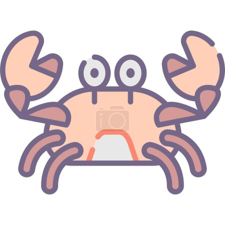 Téléchargez les illustrations : Crabe de mer, illustration, vecteur sur fond blanc. - en licence libre de droit