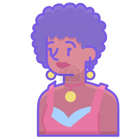 Illustration for African american woman avatar character - Royalty Free Image