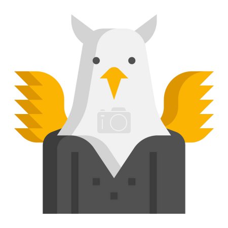 Ilustración de Grifo icono plano pájaro, ilustración vectorial - Imagen libre de derechos