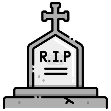 Illustration for Tombstone icon, halloween concept - Royalty Free Image